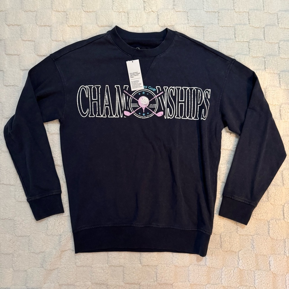 Original Use Men’s Navy Blue Pullover Fleece Sweatshirt, Tri Cities Golf, Small - Picture 2 of 5